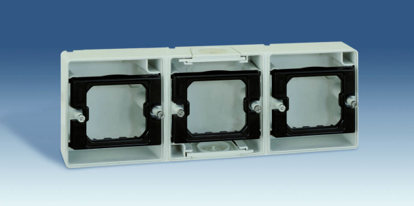 Simon 44 Aqua Серая Коробка 3-ая, горизонтальная 4400765-035