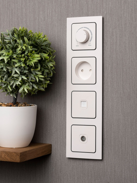 Купить EKF PROxima Стокгольм Белый Линяя черная Рамка 4-ая