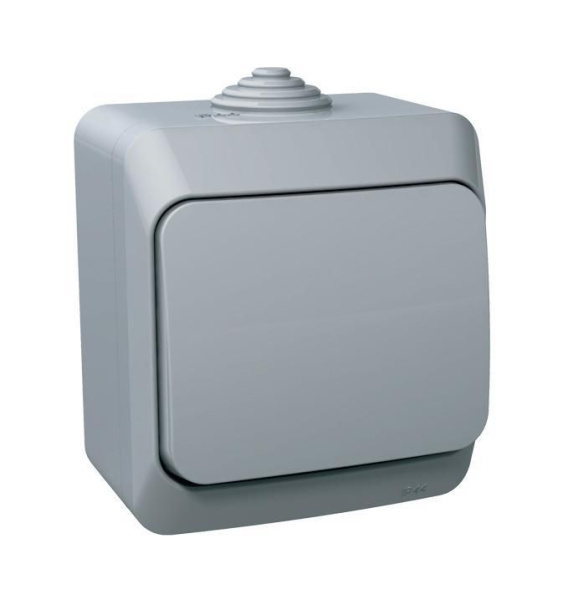 Купить Systeme Electric Этюд наруж Серый Выключатель 1-клавишный IP44