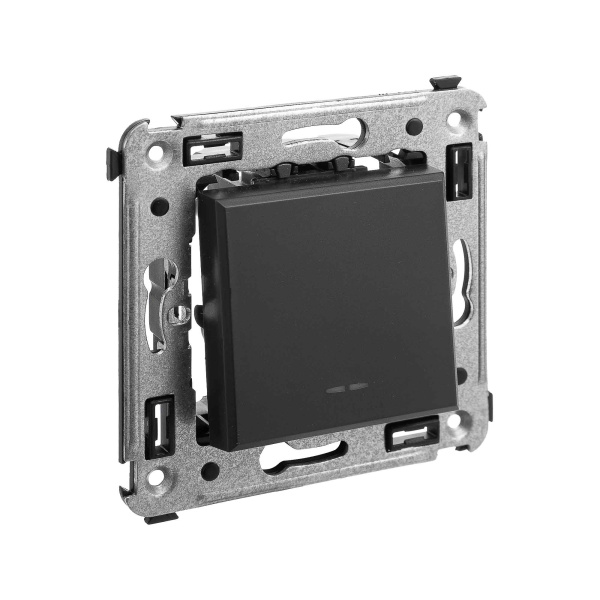 Купить DKC Кнопка одноклавишная в стену, "Avanti", "Черный матовый"