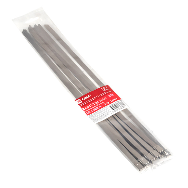 Купить EKF PROxima Хомут AISI 304 из нержавеющей стали, 7.9x360 (10 шт.) FlexLock