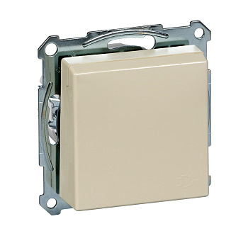 SE Merten SM Беж глянец Розетка с/з с защитными шторками с крышкой безвинт. зажим MTN2310-0344