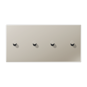 JUNG LS1912 Нержавеющая сталь Центральная плата, 2 поста, для горизонтальной установки, тумблеры 2+2,конус; метал. исполнение ES12-250K1