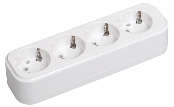 IEK Розетка переносная разб. К04 4 места CLASSIC