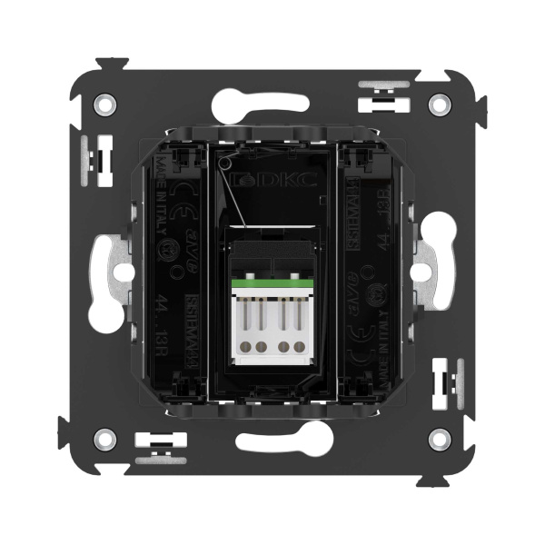 Купить DKC Компьютерная розетка RJ-45 в стену, кат.6А одинарная, "Avanti", "Черный квадрат"