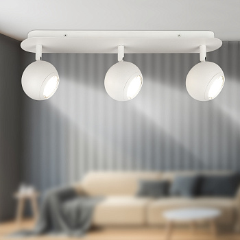 ЭРА Светильник настенно-потолочный спот ЭРА OL36-3 WH MR16 GU10 IP20 белый