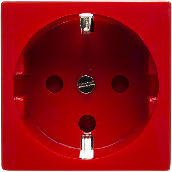 SPL Розетка 2К+З Mosaic 45х45 для выделения чистого питания с замком красная (SPL - 200002)