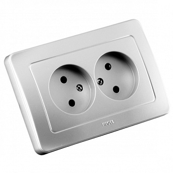 Hegel Мастер внутр Серебро РС16-342-06 Розетка двойная, со шторками