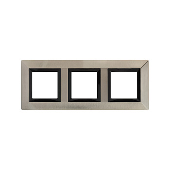 DKC Рамка из металла, "Avanti", никелированная, 3 поста (6 мод.)