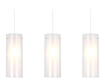 Ambrella Подвесной светильник TR3675/3 CH/CL/FR хром/прозрачный/белый матовый E14/3 max 40W 640*110*900