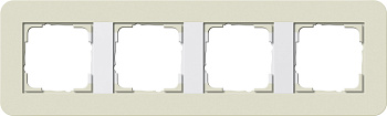 Gira E3 Песочный/Белый глянцевый Рамка 4-ая 0214417