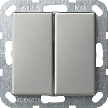 Gira S-55 Сталь Переключатель двухклавишный 0128600
