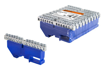 TDM Шина "N" нулевая с изолятором на DIN-рейку 6x9мм стойка бол. 14 групп никелированная SQ0801-0330