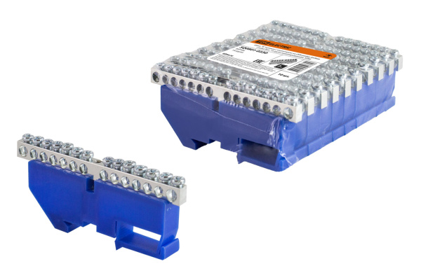 TDM Шина "N" нулевая с изолятором на DIN-рейку 6x9мм стойка бол. 14 групп никелированная SQ0801-0330