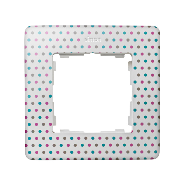 Simon 82 Detail Белый/Горошек Рамка 1-ая 8200610-210