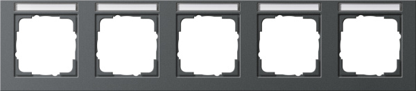 Gira E2 Антрацит Рамка 5-ая горизонтальная с полем для надписи 109523