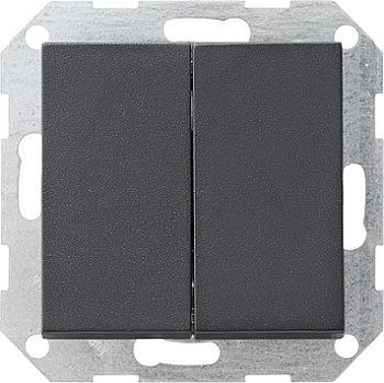 Gira System 55 Выключатель  кнопочн. 2-х клав. самовозврат.\ Переключатель 2-местн. 286128