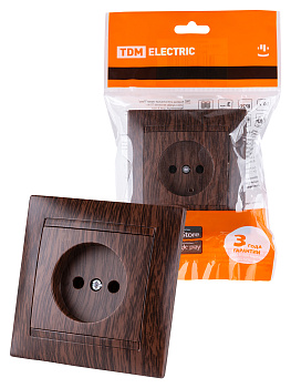 TDM Розетка 2П 10А 250В венге "Лама" SQ1815-0422