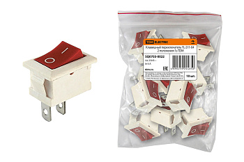 TDM Клавишный переключатель YL-211-04 белый корпус красная клавиша 2 положения 1з SQ0703-0022