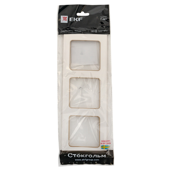 Купить EKF PROxima Стокгольм Белый Линия шампань Рамка 3-ая