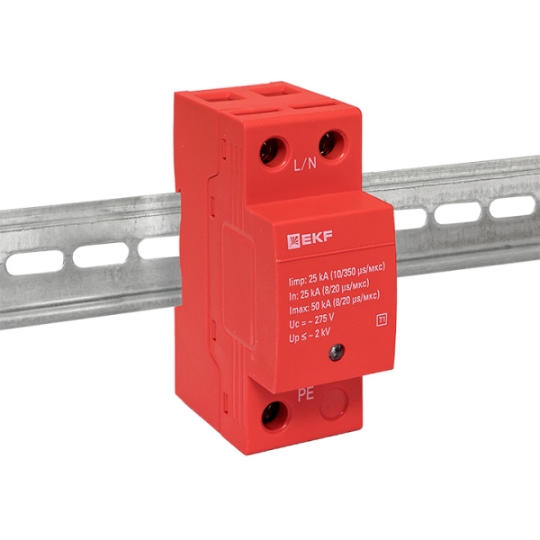 Купить Устройство защиты от импульсных перенапряжений Класс 1 Iimp 25kA (10/350μs) 1P EKF