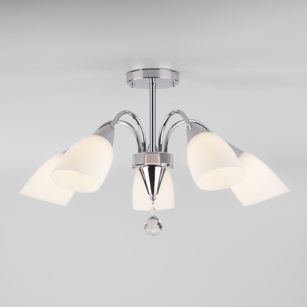 Потолочная люстра со стеклянными плафонами 30149/5 хром a043904