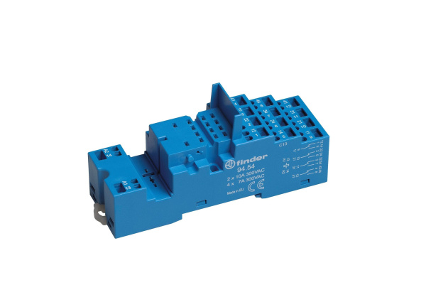 Finder Розетка с безвинтовыми клеммами (пружинный зажим) для реле 55.32, 55.34, таймера 85.02, 85.04; применяются модули 99.02; в комплекте металличес 94547SMA