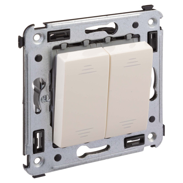Купить DKC Переключатель двухклавишный в стену, "Avanti", "Ванильная дымка"