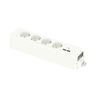 SE Unica System+ Блок 4хРозетка (2К+З) и 2хUSB типа A/C БЕЛЫЙ INS44232