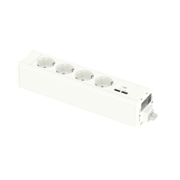 SE Unica System+ Блок 4хРозетка (2К+З) и 2хUSB типа A/C БЕЛЫЙ INS44232