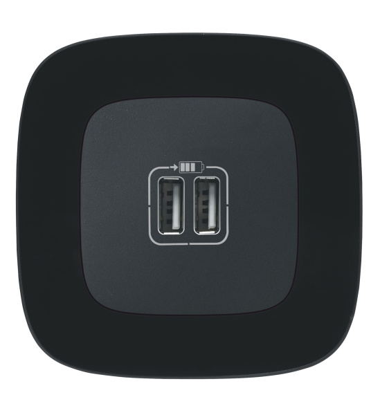 Купить Legrand Valena ALLURE Антрацит Розетка 2-ая USB 240В/5В 1500мА (с лицевой панелью) 754998