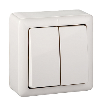 Systeme Electric Wessen ХИТ наруж Бел Выключатель 2-клавишный с изолирующей пластиной 6А, 250В