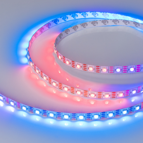 Купить Arlight Лента SPI-B60-10mm 12V RGB-PX1-RAM (9.3 W/m, IP20, 5060, 5m) (бегущий огонь) 033437