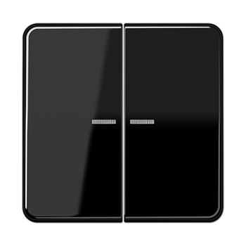 JUNG Клавиша для KNX кнопки, 2 группы с окошком дюропласт черный CD102KO5SW