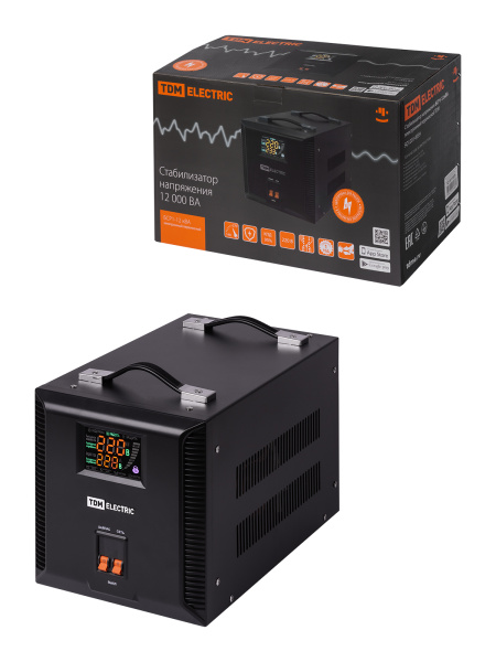 TDM Стабилизатор напряжения БСР1-12,0 кВА электронный переносной SQ1201-0039
