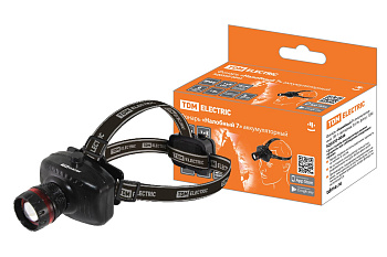 TDM Фонарь «Налобный 7» аккумуляторный, 1Вт 1 светодиод, 0,6 Ач, фокус. SQ0350-0046