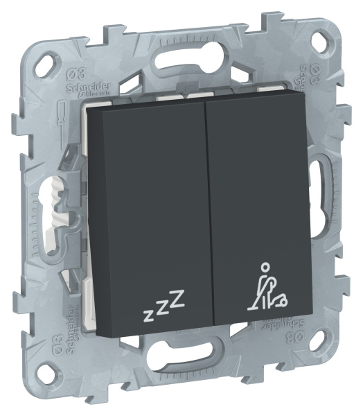 Купить SE Unica New Антрацит Выключатель кнопочный "Не беспокоить-убрать номер" NU521754