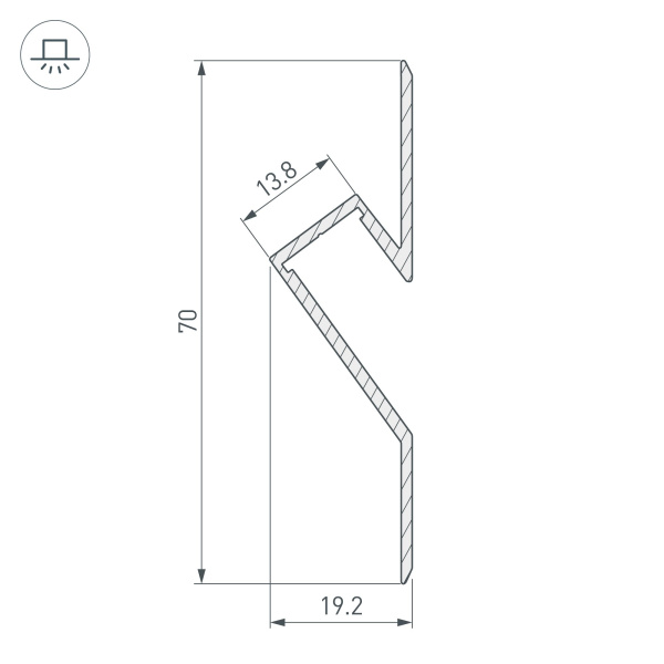 Купить Arlight Профиль ARH-DECORE-S12-CAVE-F-2000 ANOD (Алюминий) 023902