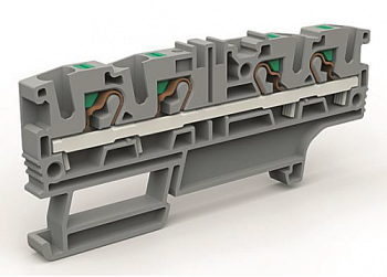 DKC Проходная клемма 4 точки подключения на 4 кв.мм ZEFC420GR