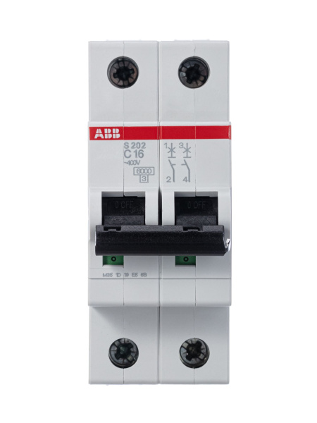 Купить ABB Выключатель автоматический 2-полюсной S202 C16 2CDS252001R0164