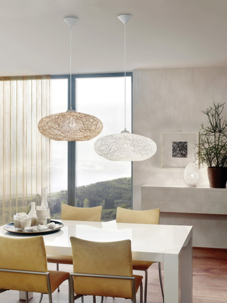 Купить Eglo Подвес CAMPILO, 1х60W (E27), Ø450, нити/бежевый 93374