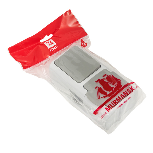 Купить EKF PROxima Мурманск Блок  розетка 1-м 16А с заземлением с крышкой+ 1-кл выключатель IP54 серый