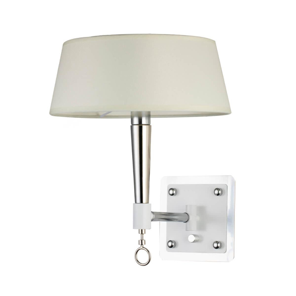 Купить Favourite Classic настенный светильник каркас белого цвета и цвета хром, абажур из белой ткани, управление с помощью диммера 2709-1W