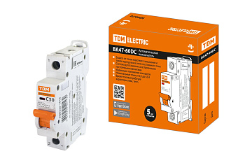 TDM Авт. выкл.ВА47-60DC 1P 50А 6кА х-ка С SQ0223-1016