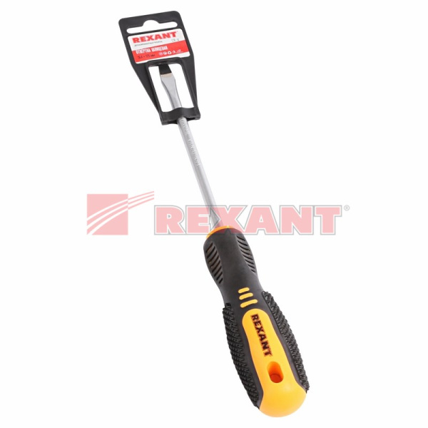 Купить Отвертка шлицевая SL 6 X 125 мм , двухкомпонентная рукоятка Rexant 12-4723