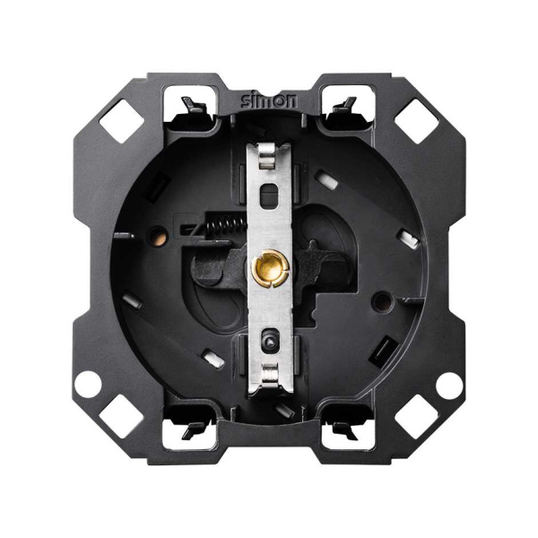 Simon 100 Розетка с заземлением и шторками Schuko 2Р+Е 16A 250В~ с безвинтовым подключением 1Click 10000432-039
