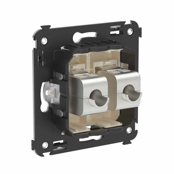 Купить DKC Компьютерная розетка RJ-45 без шторки в стену, кат.6А двойная экранированная, "Avanti", "Ванильная дымка"