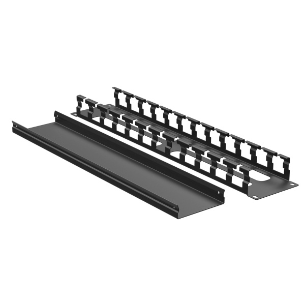 Купить DKC Кабельный органайзер с крышкой и отверстиями 2U, глубина 40 мм, для 19" IT-корпусов, RAL9005