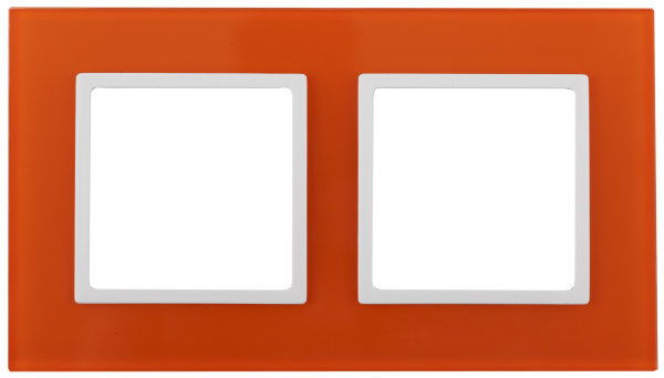 ЭРА 14-5102-22 Elegance Оранжевый/белый Стекло Рамка 2-ая