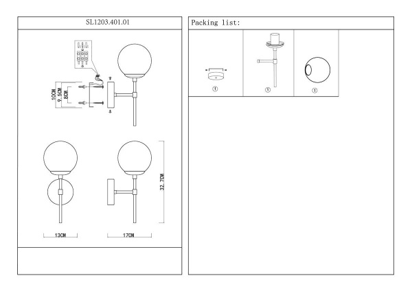 Купить ST Luce SL1203.401.01 Бра Бронза,Черный/Белый E27 1*40W